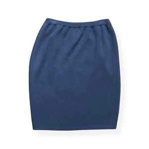 Vintage Blue High-Waisted Wool Blend Mini Skirt